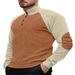 2025 Spring Autumn Fashion Men's Stand Collar Half Button Splicing Raglan Sleeve Casual Corduroy Sweatshirts_viptrois.com