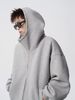 Oversized Zip-Up Hoodie – Heavyweight Poly-Cotton Blend Streetwear Jacket With Stand Collar & Utility Pockets (M-3XL, Grey/Black)_viptrois.com