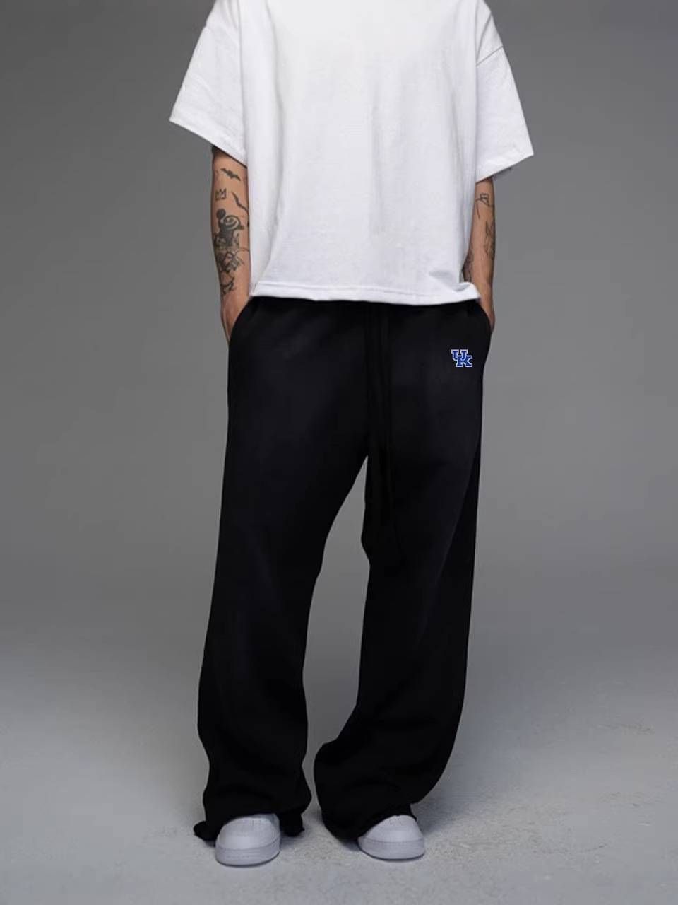 Men's Clothing UK Letter Print Casual Straight-leg Pants - Retro Loose Street Style Sweatshirt Tracksuit, Unisex, Available In Multiple Colors._viptrois.com