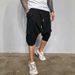 Men's Clothing Men's New Hip Hop Trend Pants Loose Solid Color Street Men's Sports Leisure Harem Cropped Pants_viptrois.com