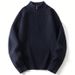 Pure Maple House Clothing / Autumn And Winter New Knitted Men's Japanese Retro Stand Collar Pullover Loose Sweater_viptrois.com