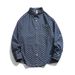 Men's Clothing Retro Autumn New Long Sleeved Shirt Jacket Couple Trendy Jacquard Denim Shirt_viptrois.com
