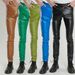 Men's Clothing Middle Aged And Young Men's Leather Pants Elastic Slim Green Blue Dance Performance Bar Brown Barber Salon Leather Pants_viptrois.com