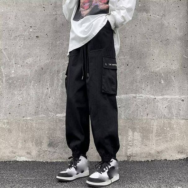 Men's Clothing High Street Overalls Retro Loose Casual Fashion Brand Spring And Autumn Army Green Leggings Pants_viptrois.com
