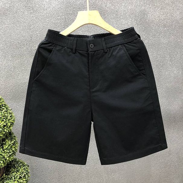 Versatile White Casual Shorts For Men, Summer Thin Capri Pants_viptrois.com