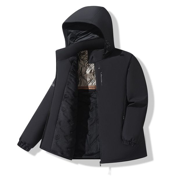 2026 Graphene-Lined Windbreaker Long Sleeve Zipper Hooded Cotton-Padded Jacket Youth/Men Waterproof Windbreak Cold Protection Thick Hiking Jacket_viptrois.com