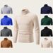 Men's Chunky Knit Sweater –Fall/Winter High Neck Cable Knit Pullover – Oversized Casual Turtleneck For Big & Tall (Up To XXXL)_viptrois.com