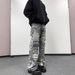 3D Printed Cleanfit Washed High Street American Straight Leg Jeans - Vintage Denim Style, Mid Rise, Stretch Cotton, Youth Casual Fashion_viptrois.com