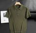 Men's Old Fashioned Business Commuting Knitted Polo Shirt Summer Short Sleeve Drapey And Breathable Mature Style T-Shirt_viptrois.com