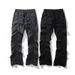 Unisex Slim Fit High Waist Pleated Casual Pants Workwear Hip Hop Style Layered Slightly Flared Trendy High Street Pants For Men_viptrois.com