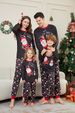 Christmas Santa Snowman Snowflake letters Christmas family suit printed homewear pajamas_viptrois.com
