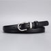 Belt, women's top layer, cowhide, versatile black thin genuine leather belt, classic and fashionable belt for women_viptrois.com