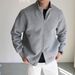 Men's Stand Collar Zip-Up Jacket – Minimalist Streetwear Pullover In Black/Grey/Navy | Oversized Casual Long Sleeve Coat (M-3XL)_viptrois.com