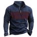 Autumn Winter New Men's Open Chest Stand Collar 3D Printed High Neck Zipper Polo Shirt_viptrois.com