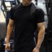 Men's Fitness Muscle Solid Color T Shirt Tops_viptrois.com