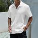 Men's Clothing Men's Shirt Summer New Men's Solid Color Short Sleeve_viptrois.com