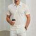Men's Slim-Fit Polo Shirt – Breathable Jacquard Knit For Business Casual & Summer Wear (White/Navy/Coffee/Gray/Black, S-Xxxl)_viptrois.com