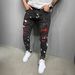 Men's Slim Fit Ripped Pants New Men's Paint Patch Jeans_viptrois.com