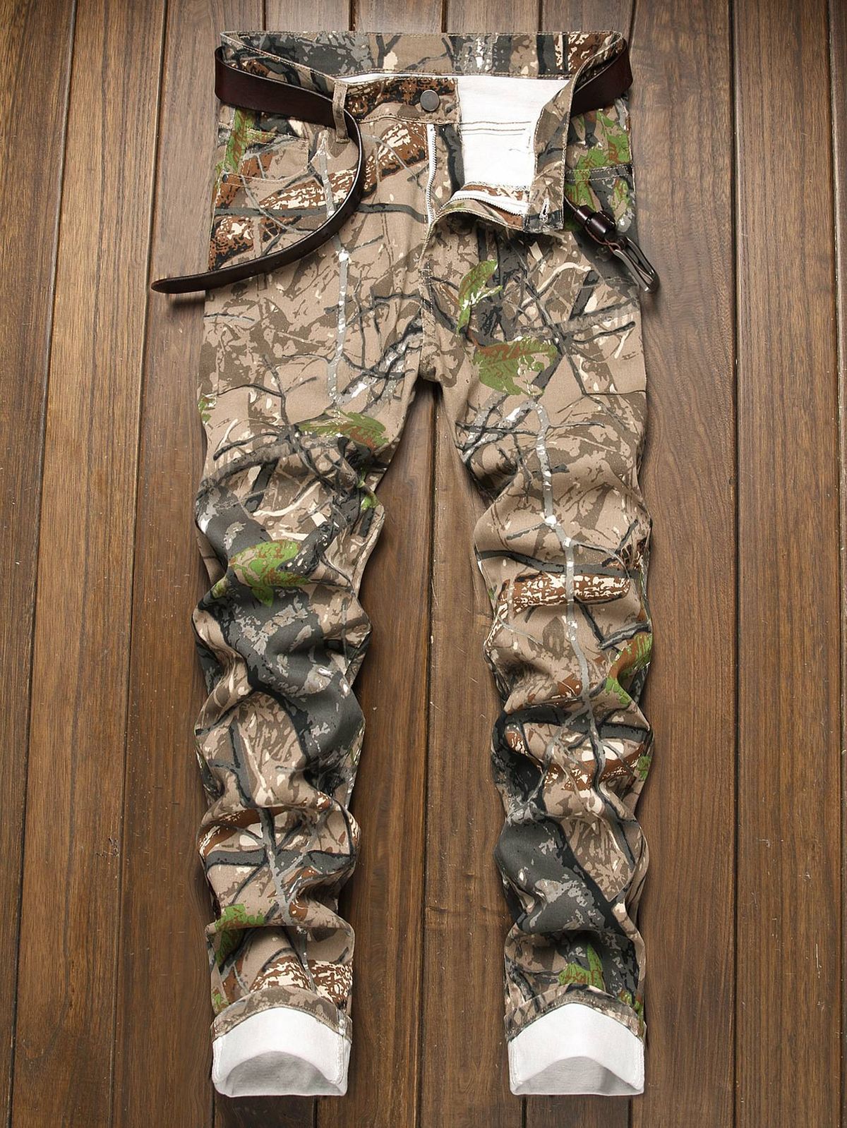 High-quality Fabric Forest Hunter Camouflage Denim Men's Trousers_viptrois.com