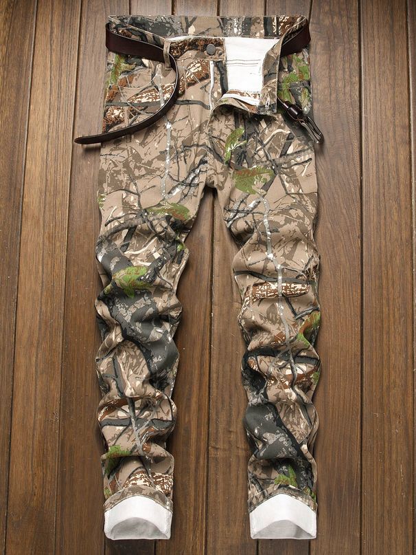 High-quality Fabric Forest Hunter Camouflage Denim Men's Trousers_viptrois.com