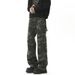 Camouflage Jeans Men's And Women's Autumn Heavy Tide Brand Loose And Old Deconstruction Straight Tooling Trousers_viptrois.com
