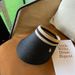 UK 2024 New Style Two-tone Ring Casual Versatile Straw Topless Headband Protection Sun Hat_viptrois.com