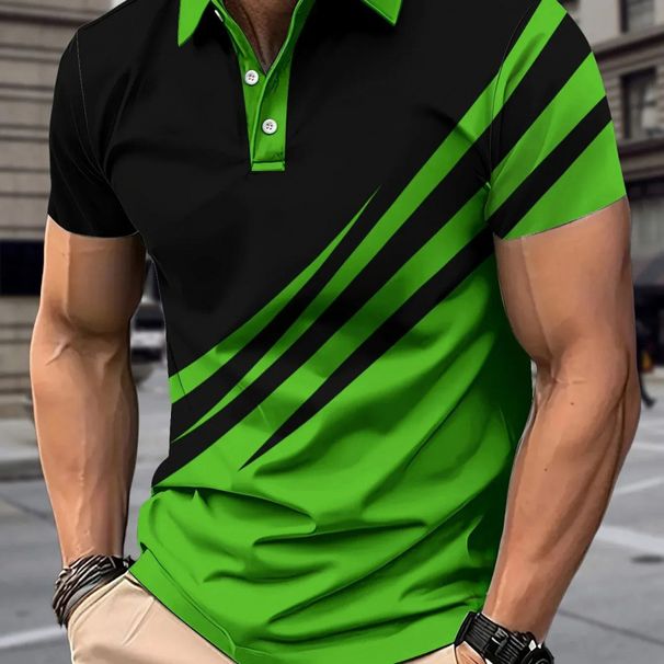Cross-border European American Spring Autumn New Zipper Collar Short Sleeve Men's Polo Shirt For And_viptrois.com