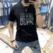 One Piece From The Source Factory Is Sent On Behalf Of Men's 2024 Summer Letter Printing Short Sleeves, Trendy And Breathable Mercerized Cotton_viptrois.com