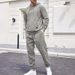 Men's Clothing Autumn and Winter Casual Men's Sweater Suit Solid Color Loose Hooded Sports Suit_viptrois.com
