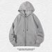 Huamian Solid Color Zipper Hooded Cardigan Spring Autumn Men And Women Plus Velvet Sweatshirt Loose Shoulder Coat_viptrois.com
