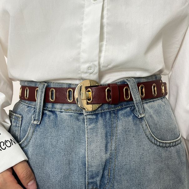 Punched Jeans, Hollowed Out Women's Waist Belt, Fashionable Simple Punk Student Decoration, Versatile And High-end In_viptrois.com