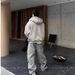 Men's Heavyweight Zip-Up Hoodie – Double Zipper Streetwear Jacket With Drop Shoulder (M-XXXL, Black/Light Grey, Oversized Fit)_viptrois.com