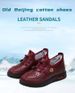 Old Beijing cloth shoes winter women's cotton shoes with fleece thickened warm mother shoes flat granny cotton boots_viptrois.com