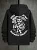 Men's Autumn And Winter Casual Fashion Loose Hooded Sweatshirt With Geometric Skull Design Print Warm Long Sleeved Pullover_viptrois.com