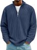 2026 Autumn/Winter New Men's Casual Round-neck Zip Cotton Canvas Long-Sleeve Polo Shirt Sweatshirt_viptrois.com