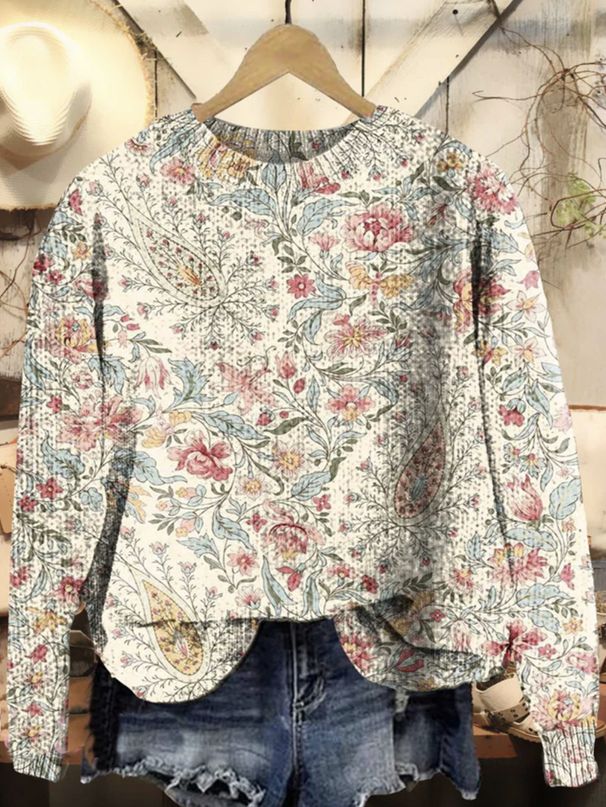 2024 New 3D Hanukkah Pattern Printed Base Autumn Winter Crew Neck Long Sleeve Sweatshirt Women's Top_viptrois.com
