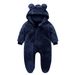Spring And Autumn Cute Plush Jumpsuit For Boys And Girls Baby Warm Ears Hooded Threaded Cuffs For Going Out Crawling Clothes_viptrois.com