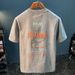 Men's Clothing Heavyweight T Shirt Men's Trendy Brand Printed Short Sleeved Summer Handsome Ins Foaming Printed Half Sleeved New Men's T Shirt Top_viptrois.com
