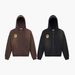 Men's Clothing Washed Embroidered Badge Solid Color Unisex Couple Hooded Sweatshirt Jacket_viptrois.com