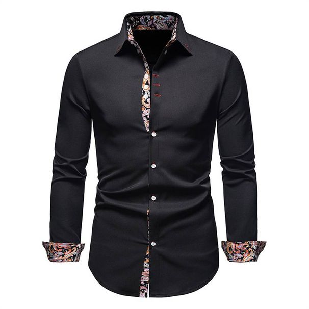 Spring 2025 European-Amecian Fashion Blouse Shirts Men's Single-Breasted Hemd Mit Quadratischem Kragen_viptrois.com