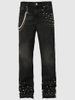 Men's Clothing Jeans Hip Hop Ripped Patch Cat Beard Casual Trendy Slim Fit Men's Jeans_viptrois.com