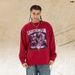 American Street Style Round Neck Long Sleeve Horse Year Print T-Shirt Men And Women Couples Casual Top_viptrois.com