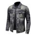 Trendy Streetwear American Tough Guy Vintage Fashion Denim Men's Cycling Motorcycle Suit Workwear Jacket_viptrois.com