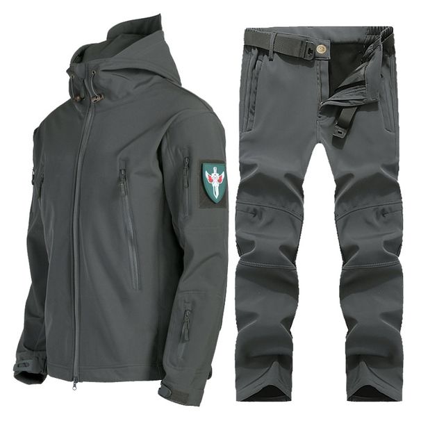 Pulse Outdoor Set For Men Winter Warm Soft Shell Jacket And Pants Fishing Skiing Hiking Fleece Camouflage_viptrois.com