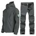Pulse Outdoor Set For Men Winter Warm Soft Shell Jacket And Pants Fishing Skiing Hiking Fleece Camouflage_viptrois.com