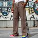 Men's High-Street Paisley Print Joggers - Oversized West Coast Style Hip Hop Trousers With Drawstring Loose Fit Straight Leg For Casual Streetwear_viptrois.com