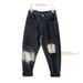 Men's Clothing Washed Heavy Duty Trendy Retro Jeans Tapered Loose Straight Casual Long Pants_viptrois.com