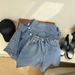 Kids Clothing Small And Medium Sized Handsome Street Blasting Denim Shirts And Shorts Two Piece Suits_viptrois.com
