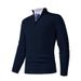 Men's Half-Zip Knit Sweater – Autumn/Winter Casual Pullover With Solid Color Design_viptrois.com