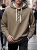 Men’s Heavyweight Hoodie – 280g Cotton-Blend, Relaxed Fit, Streetwear Style (Black/Navy/Brown/Light Gray, S-XXL)_viptrois.com